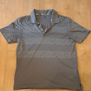 adidas Men’s Gray Performance Polo with Subtle Stripe
